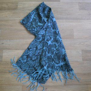 Nordstrom 100% Cashmere Teal Paisley Scarf